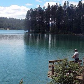 Clear lake on a beautiful sunny day